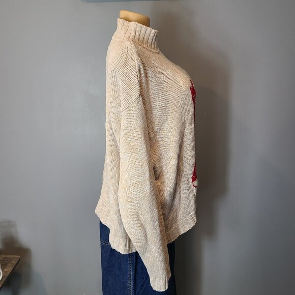 Vintage Liz Claiborne Sweater Womens Size XL 90s Christmas Stocking Holiday Ski - Picture 6 of 11